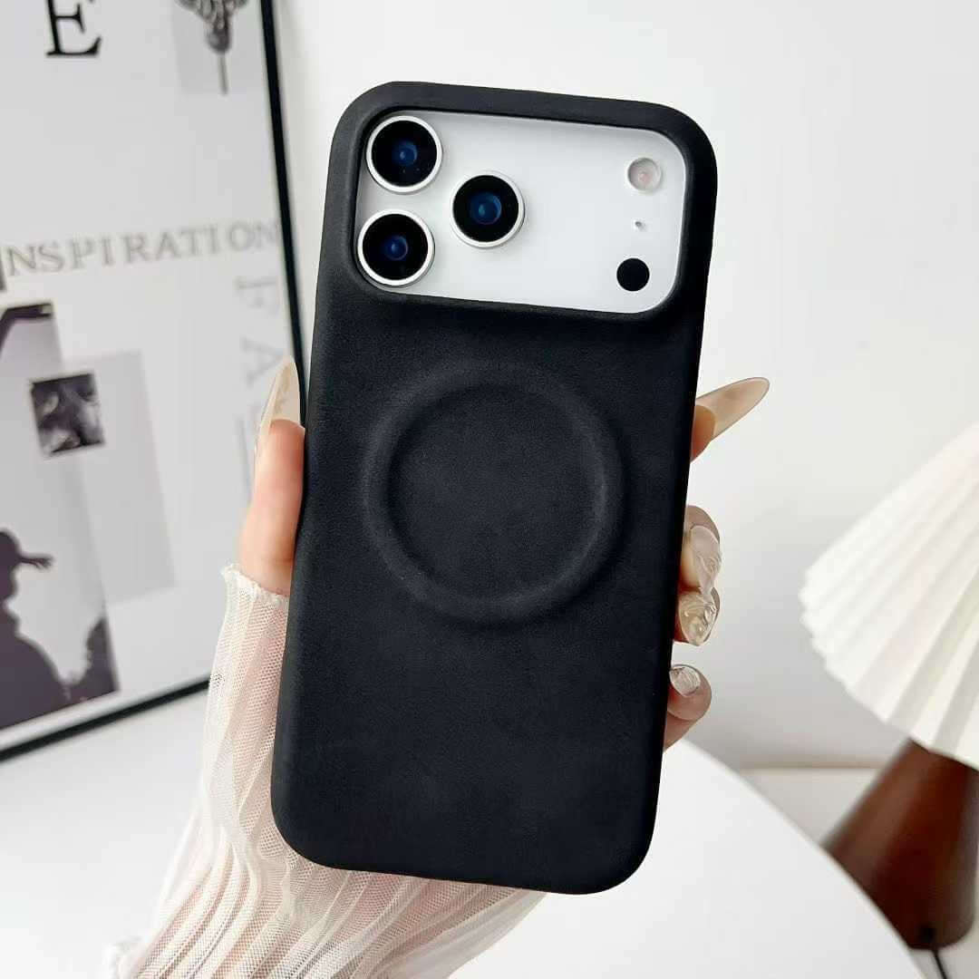 Minimalist Solid-Color Skin-Feel Sheepskin Magnetic Phone Case
