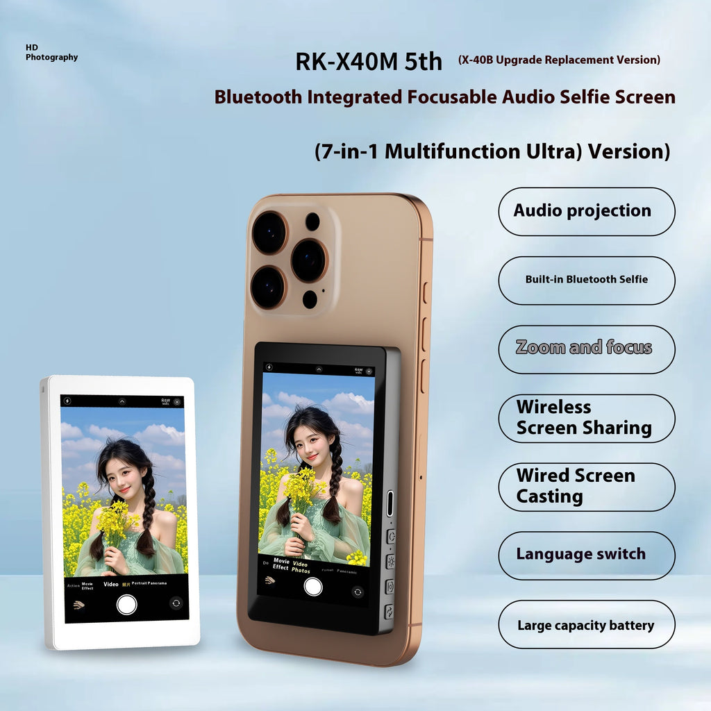 Mobile Phone Magnetic Screen Doubling Device for Live Selfie