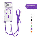 17 Pro Max Transparent Magnetic Case with a Crossbody Lanyard