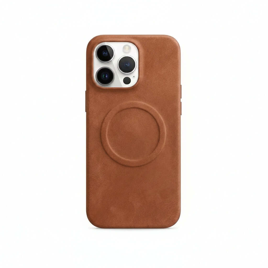 Minimalist Solid-Color Skin-Feel Sheepskin Magnetic Phone Case